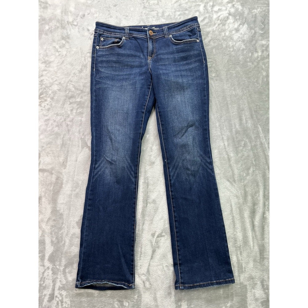 INC Denim Jeans Women 10 Blue Boot Leg Regular Fit Stretch Mid Rise Western Chic